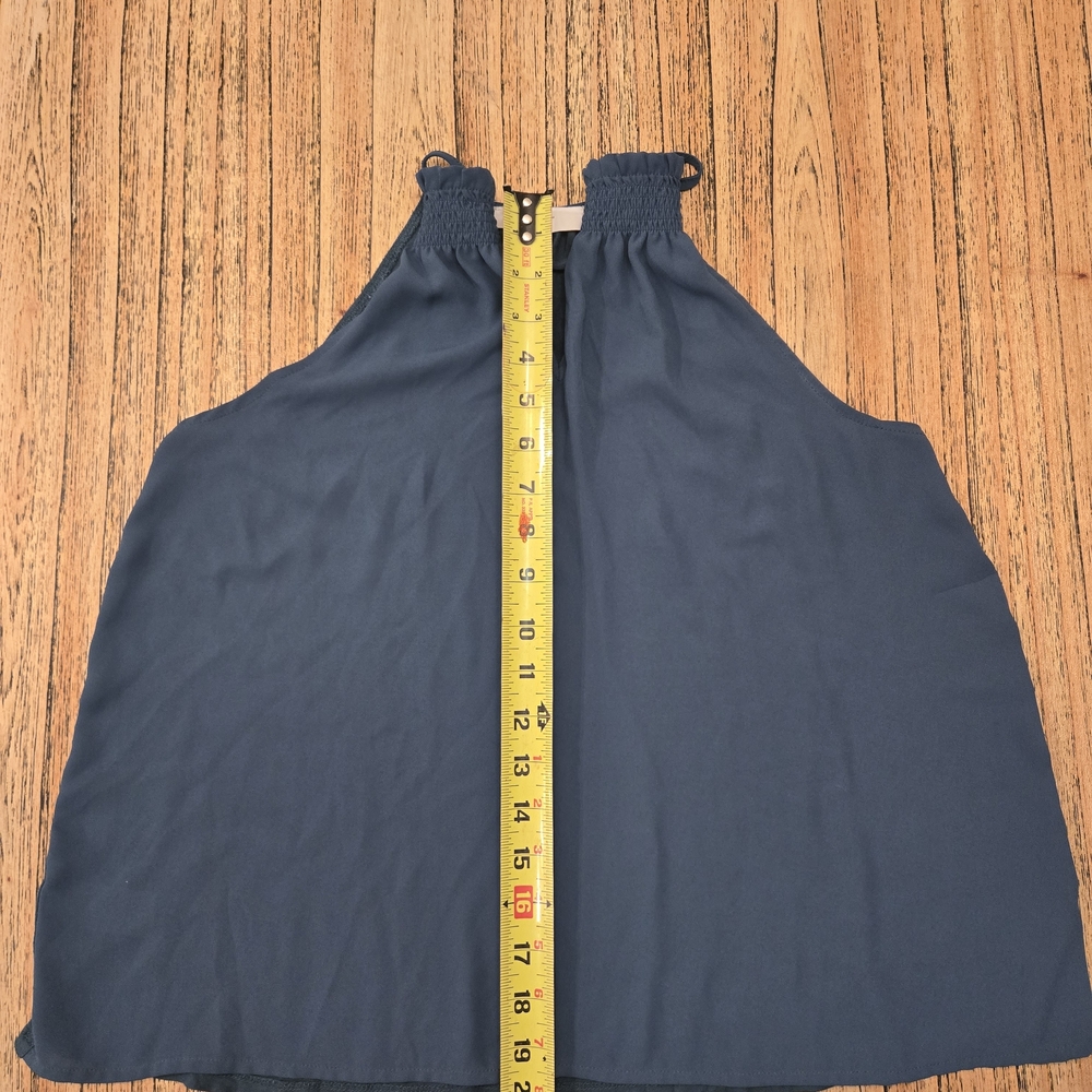 Loft Womens Small Blue Halter Top Sleeveless Blouse - Picture 5 of 8